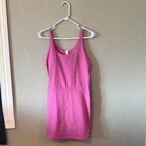 Pink Sleeveless Scoop Neck athletic dress